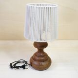 Small wooden lamp and its rope lampshade.