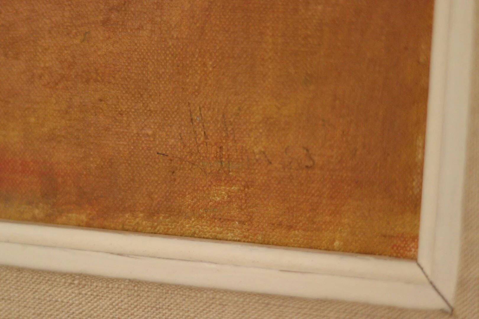 Huile sur masonite suédoise du milieu du siècle « Nature morte » – datée de 1953