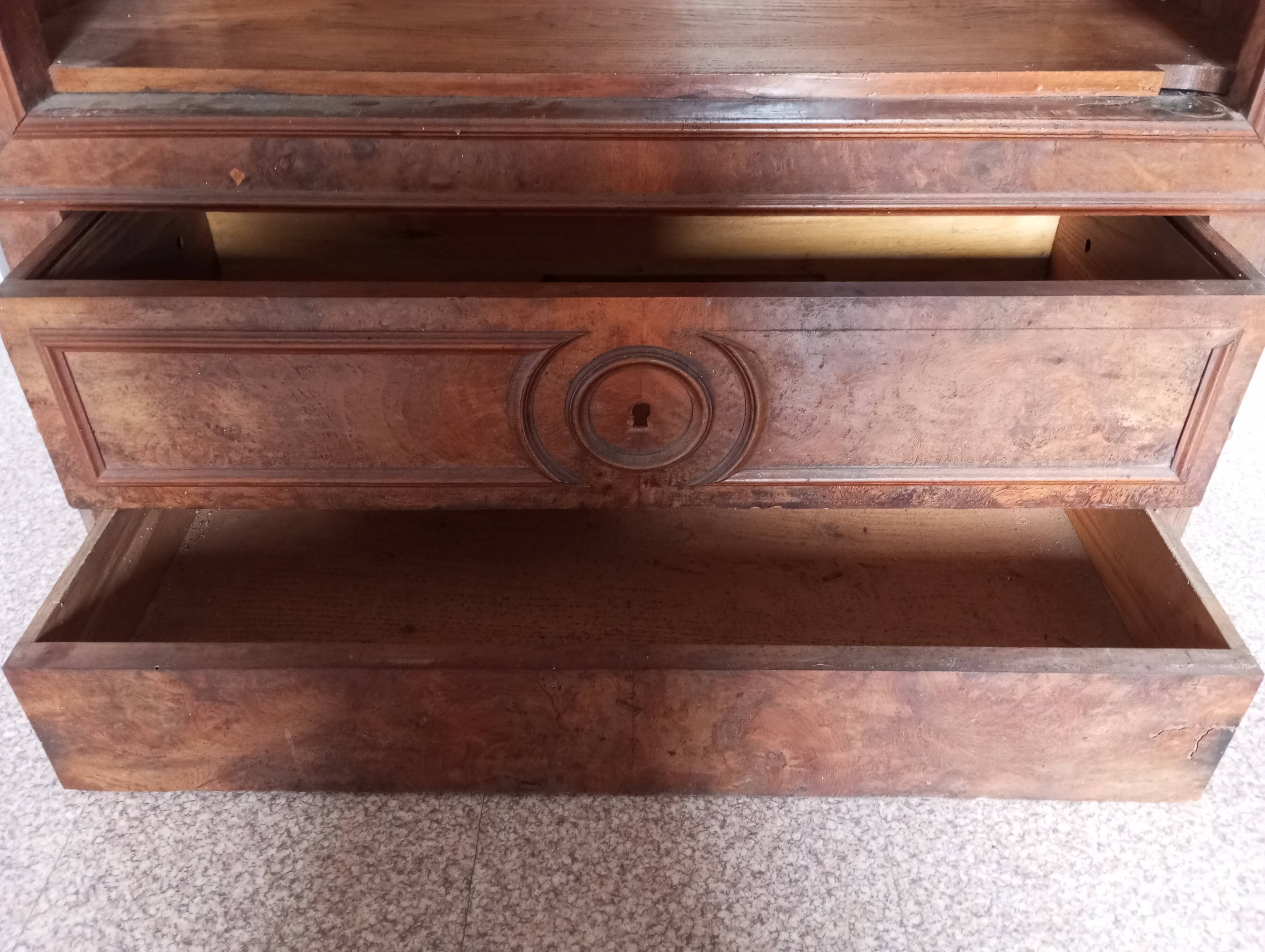 Old one-door wardrobe with mirror