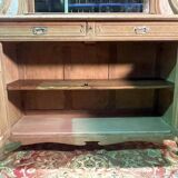 Two-body sideboard in solid oak, Art Nouveau period
