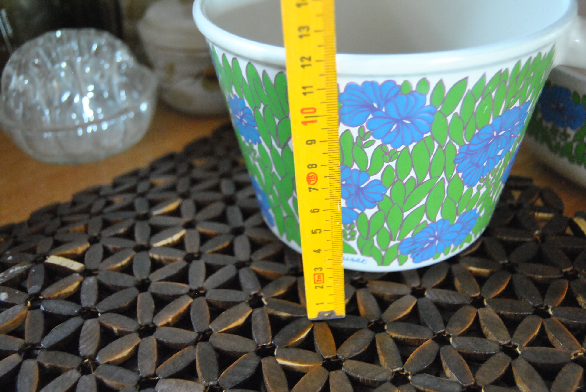 Set of 2 pans Le Creuset blue/green pattern 70s