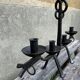 Large vintage brutalist wrought iron candlestick from the 1960s