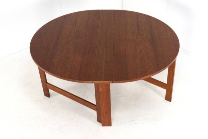 Table de salle à manger pliante en teck danois « Skovlund » - style moderne du milieu du siècle
