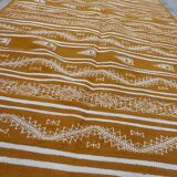 Traditional Berber yellow kilim rug made in pure wool 190 × 110 cm
