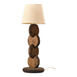 Brutalist pine lamp, Temde Switzerland circa 1970