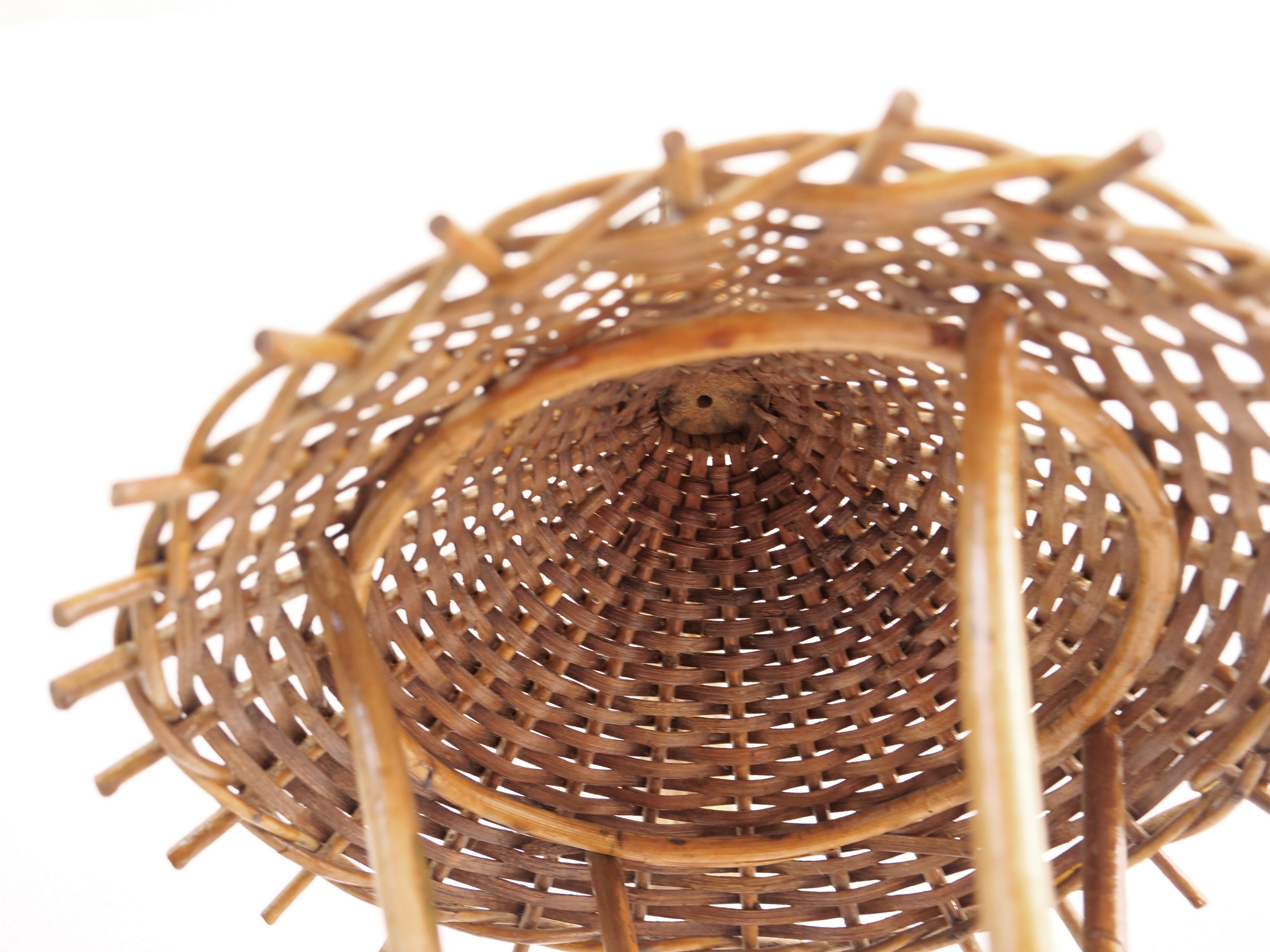 rattan wall lamp for hanging plant