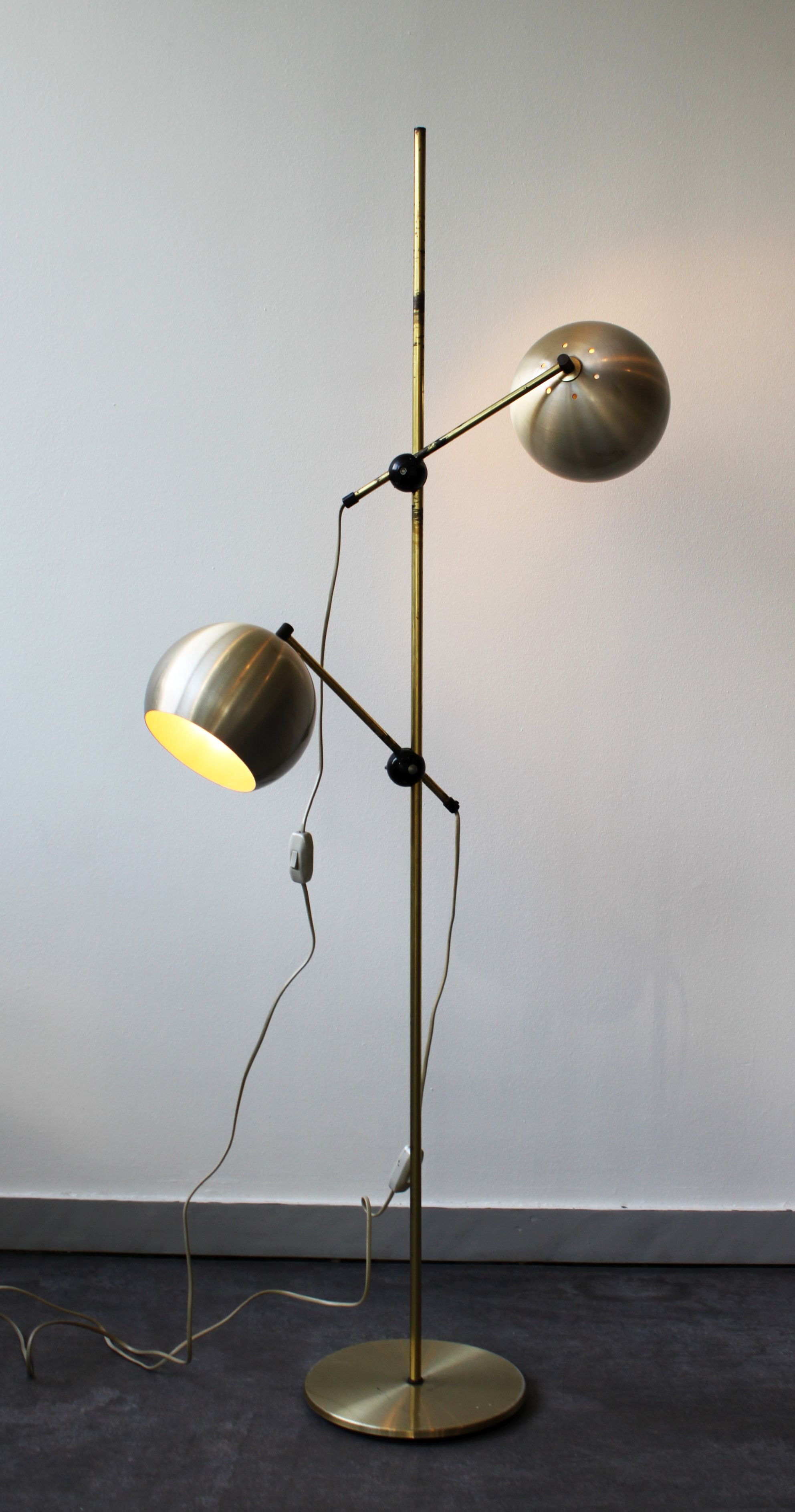 Floor lamp 2 globes, Herda, 1946