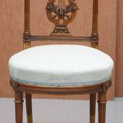 Pair of Carved Golden Wood Accent Chairs