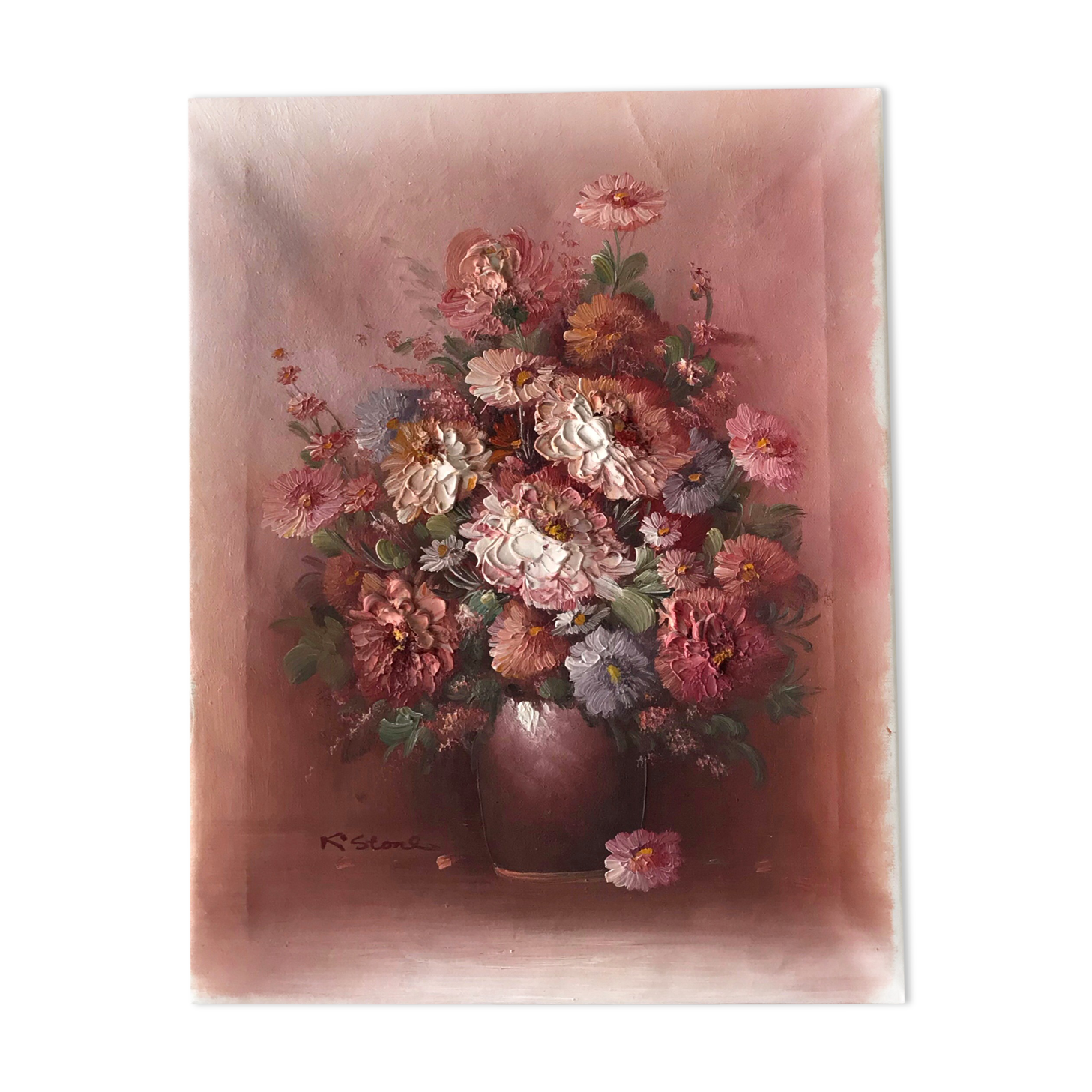 Oil on canvas bouquet of flowers