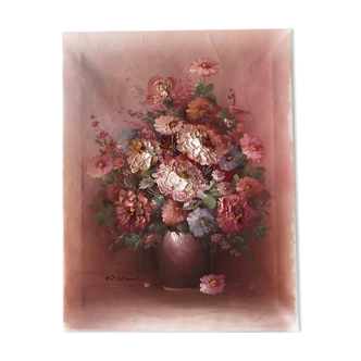 Oil on canvas bouquet of flowers