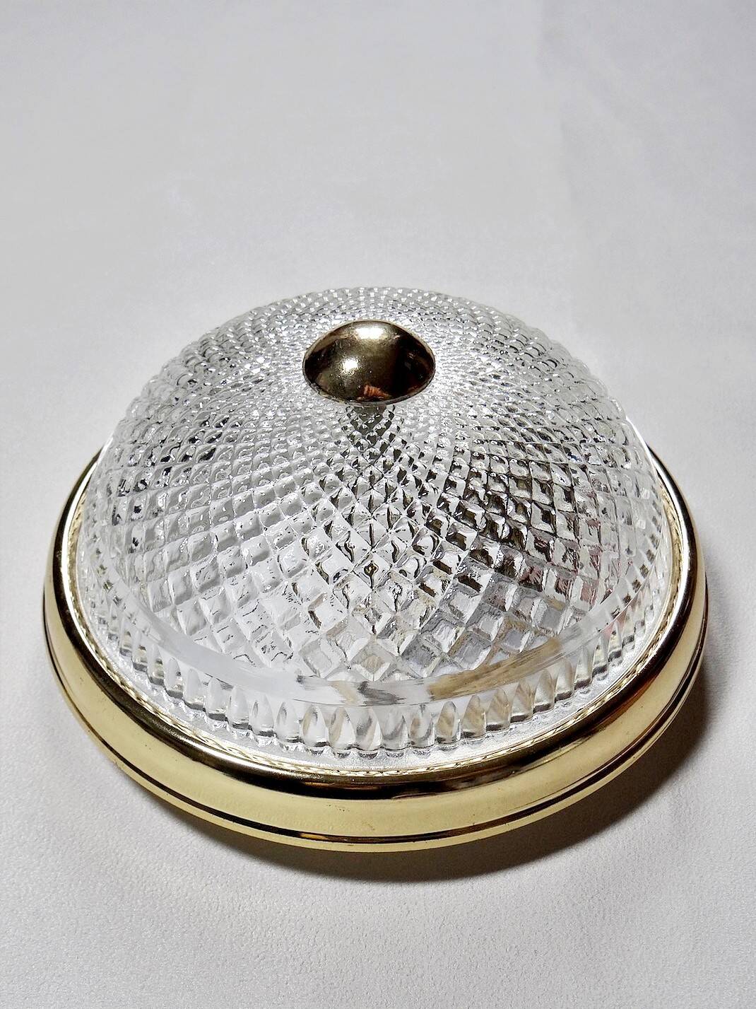 Vintage glass and gold metal globe ceiling light