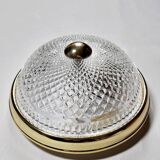 Vintage glass and gold metal globe ceiling light