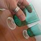 4 stemmed glasses in emerald green glass – 1970s