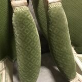Pair of louis XVI green armchairs