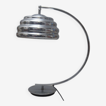 Lampe chromée Art Deco Aluminor Années 80
