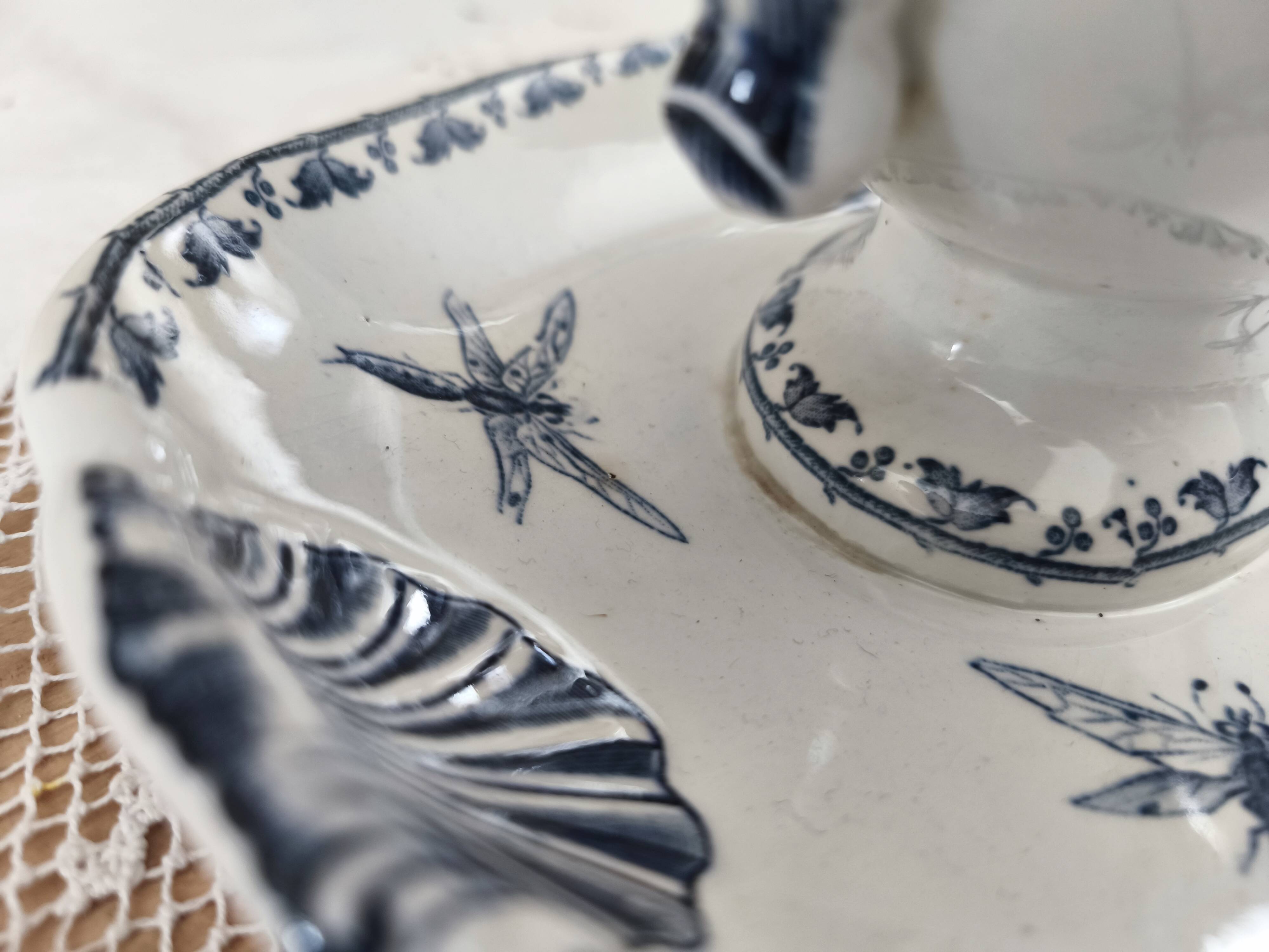 Sarreguemines Iron Earth Sauceboat on Frame, Carmen Model