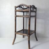 Vintage rattan saddle side table