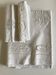Pair of sets of chateau drape and taie 1 person 19th in embroidered linen thread Richelieu