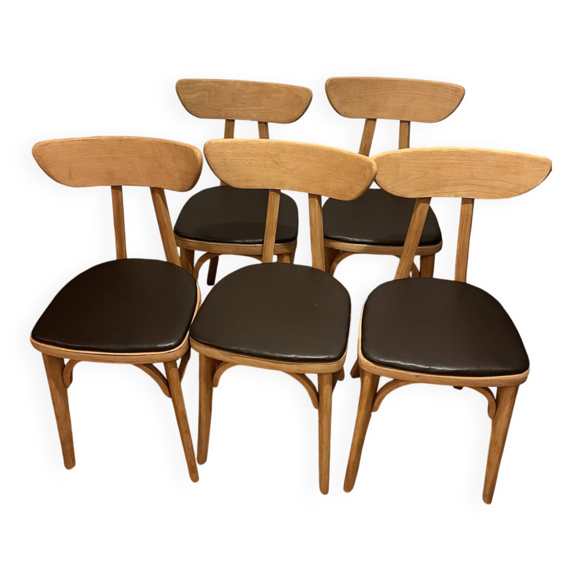 (Lot) 5 chairs model Banane stamped Lutherma.