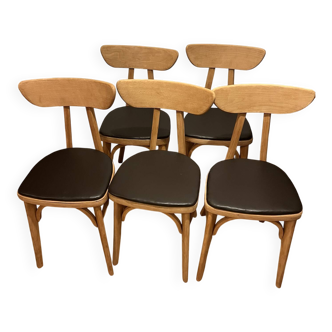 (Lot) 5 chairs model Banane stamped Lutherma.
