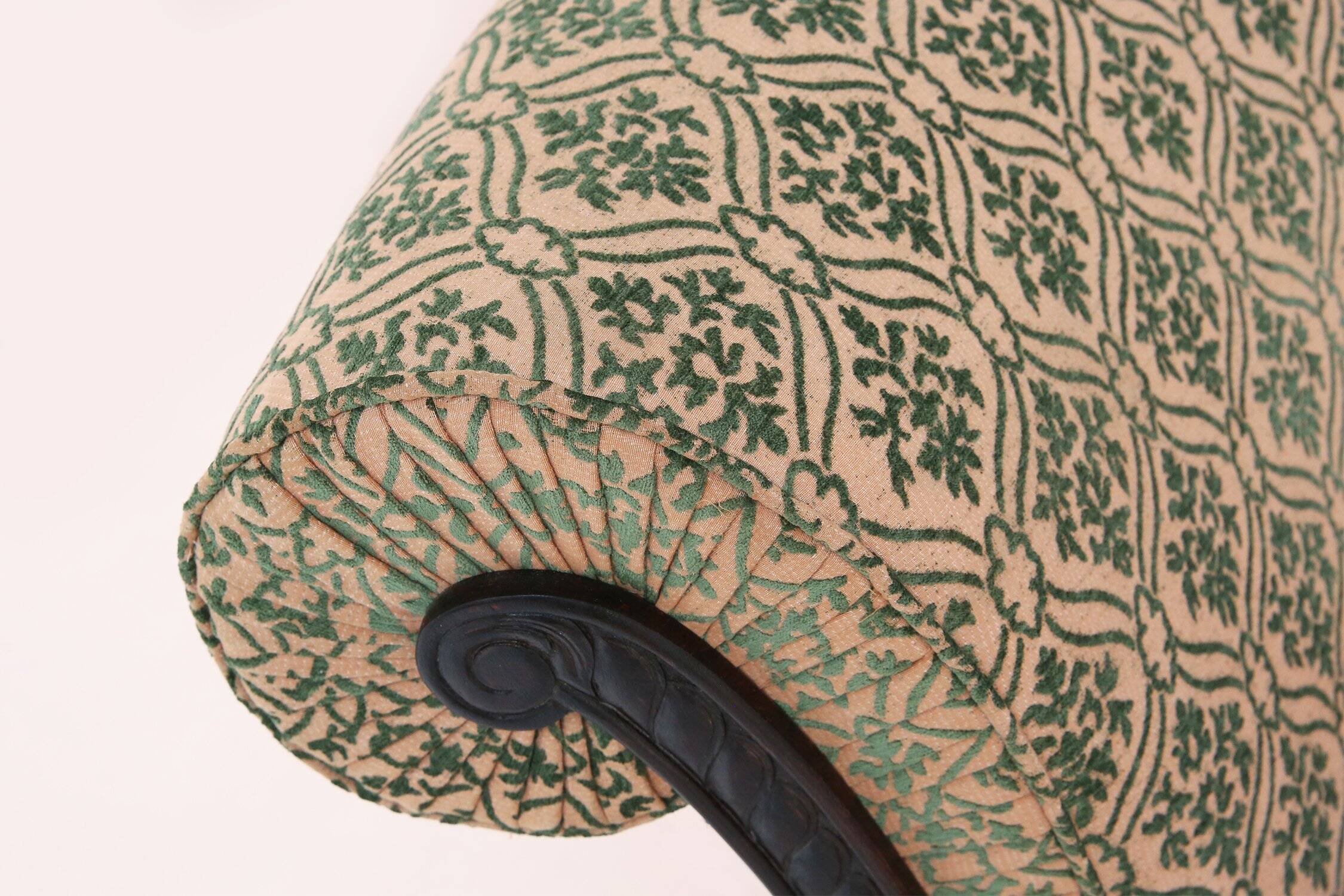 Large Victorian Sofa and Matching Ottoman, United Kingdom, 1890s