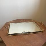 Brass tray with mirror