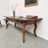 19th century walnut drapery table 2m1