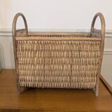 Wicker and rattan magazine rack