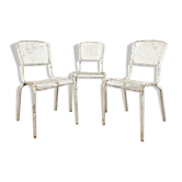 Ensemble de trois chaises bistro industrielles vintage par Matieu Matego