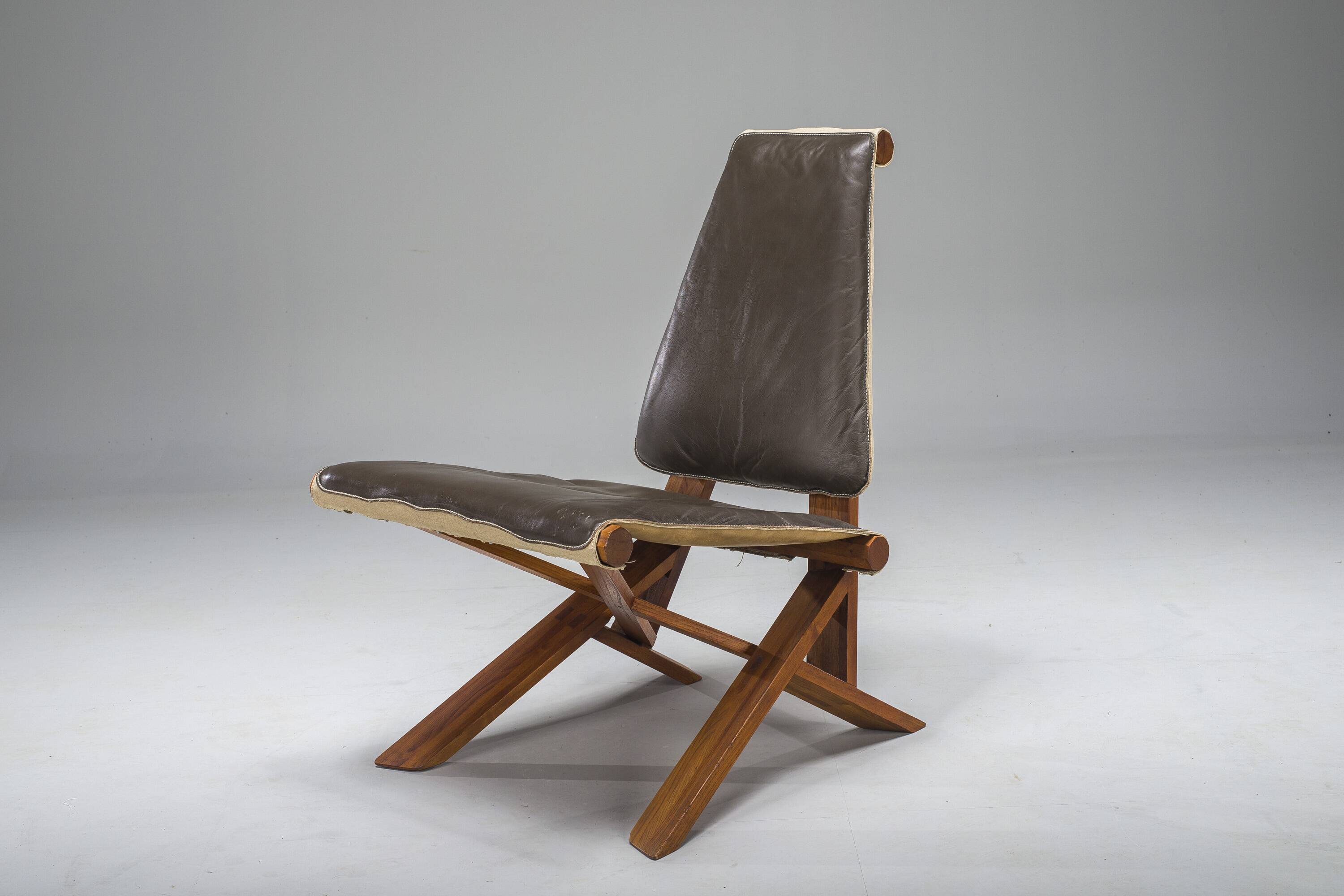 French S46 Dromadaire Chair by Pierre Chapo for Ebenisterie Seltz, 1970s