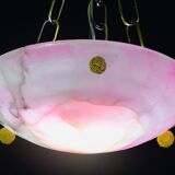 Charming pink Art Deco alabaster pendant, 1940s