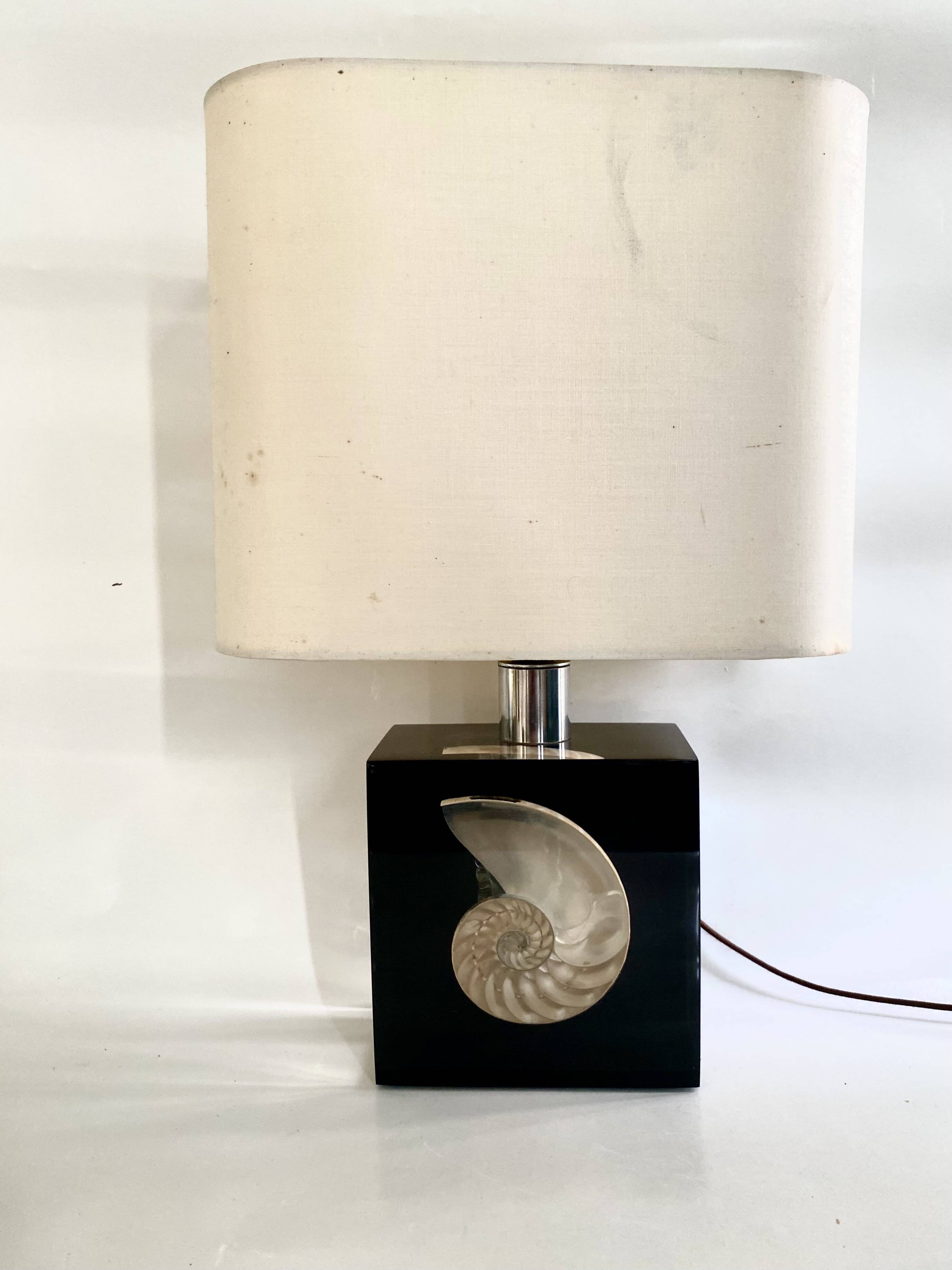 Lamp P. Giraudon, 1970, fabric cable 2M, lampshade