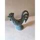 Flower holder in earthenware "rooster" blue shades