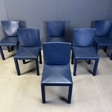 Set of 6 blue Arcadia dining chairs by Paolo Piva for B&B Italia, 1980s