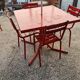 Living room garden terrace old metal tolix red
