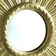 Golden Wooden Sun Mirror | Mid-20th Century - 48 cm