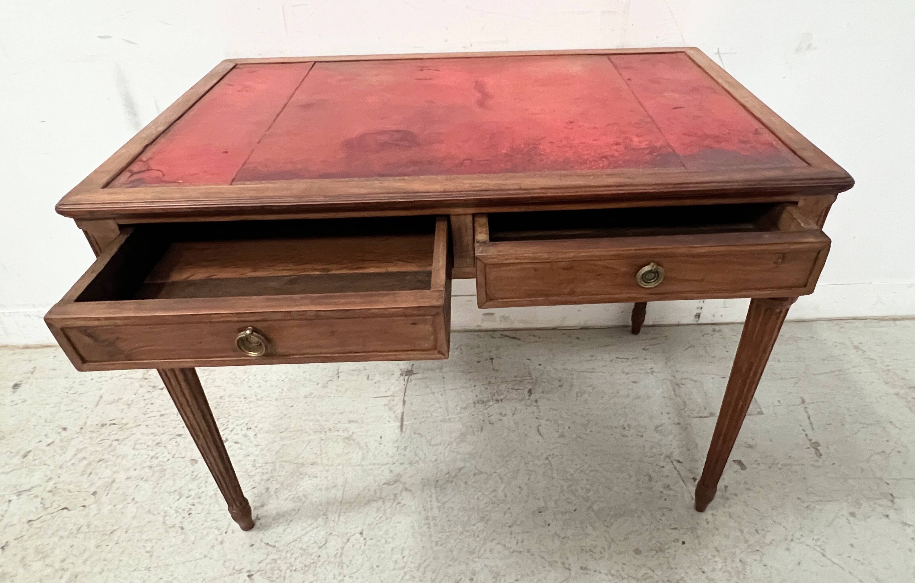 Louis XVI style desk in stained beech, 20th century.