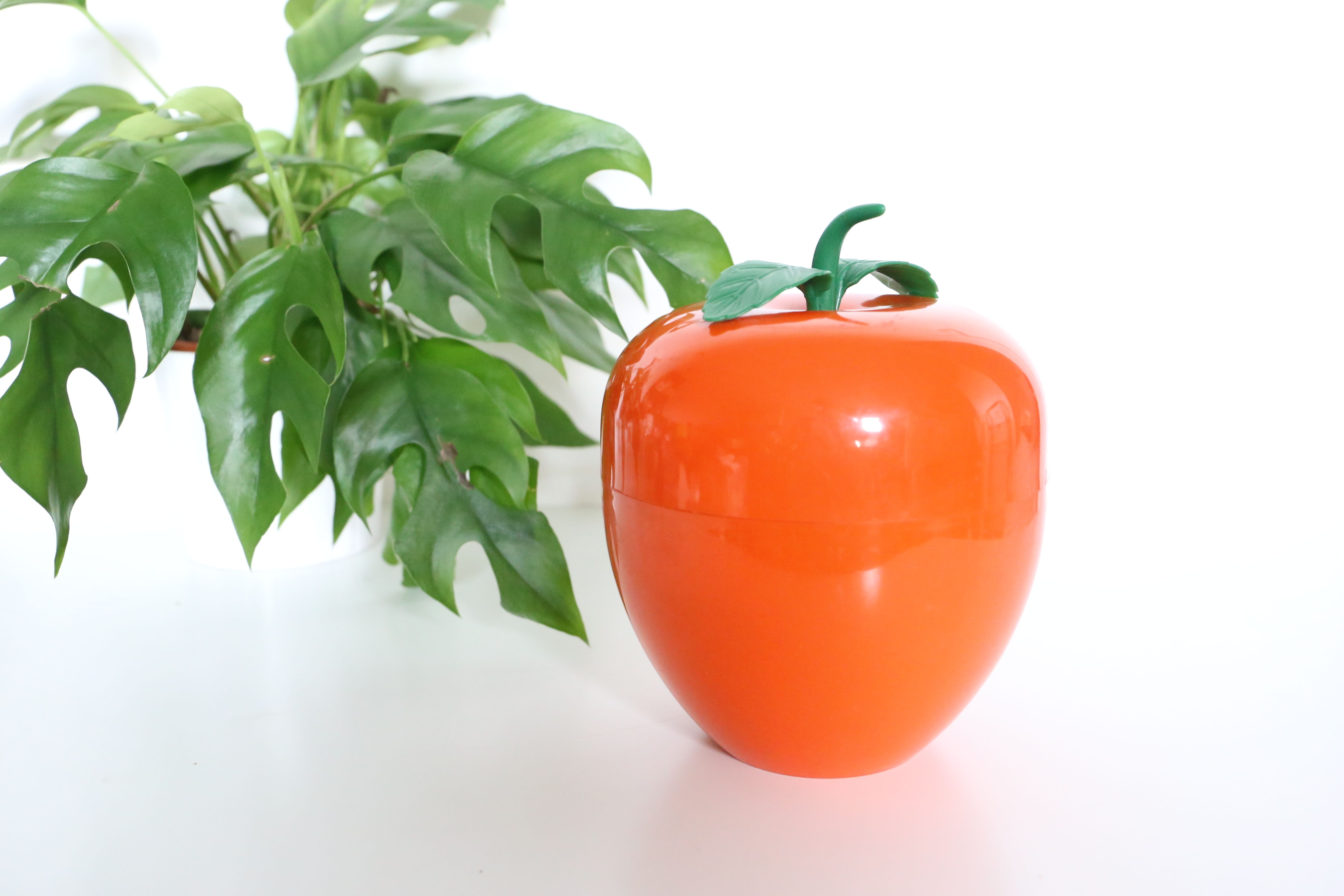 Orange ice bucket, vintage