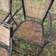 3 fauteuils metal soudé et rotin