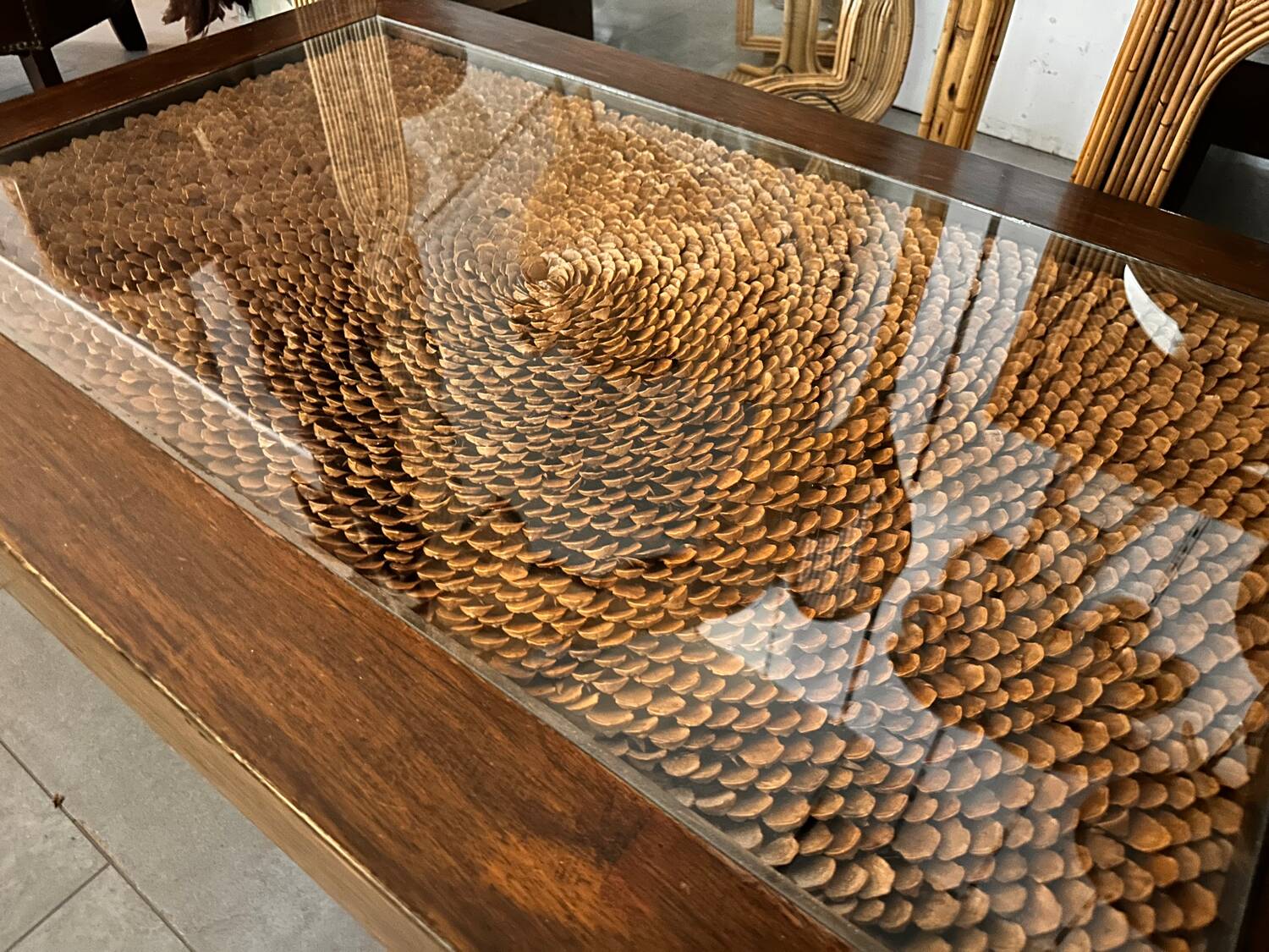 Vintage pine scale coffee table