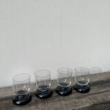 4 black water glasses 1990