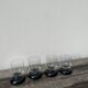 4 verres à eau noirs 1990