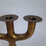 Swedish three-branch brass candlestick