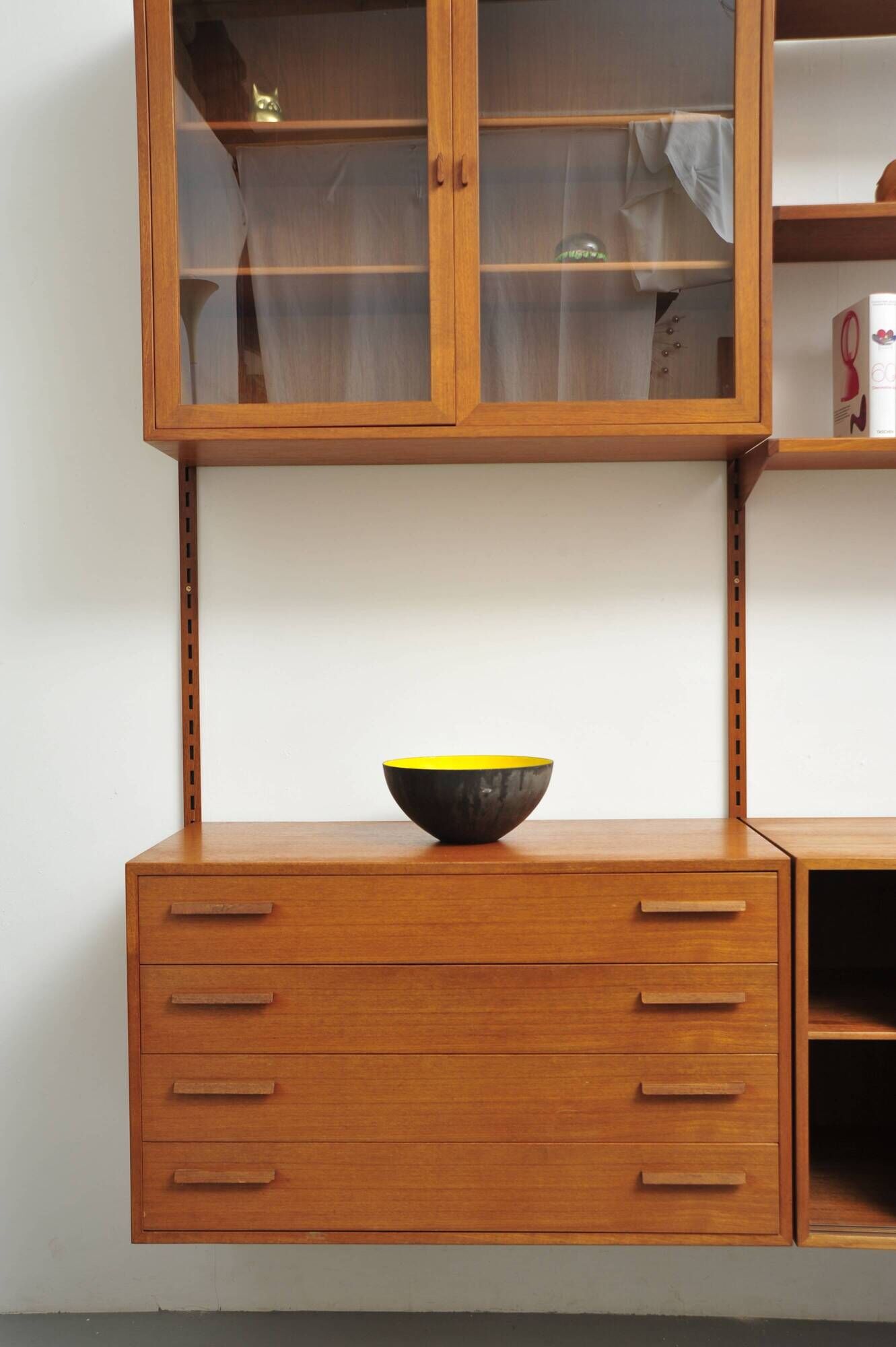 Danish teak wall unit by Kai Kristiansen for Feldballes Møbelfabrik