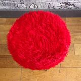 Vintage red toupee stool