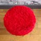 Tabouret moumoute rouge vintage