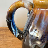 Jug French in fat lava with handle, Form 172, vintage Vallauris with Drip Glaze