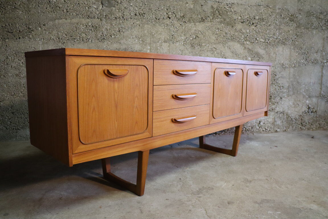 Enfilade scandinave en bois blond 1960