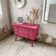 Commode rotin rose vintage