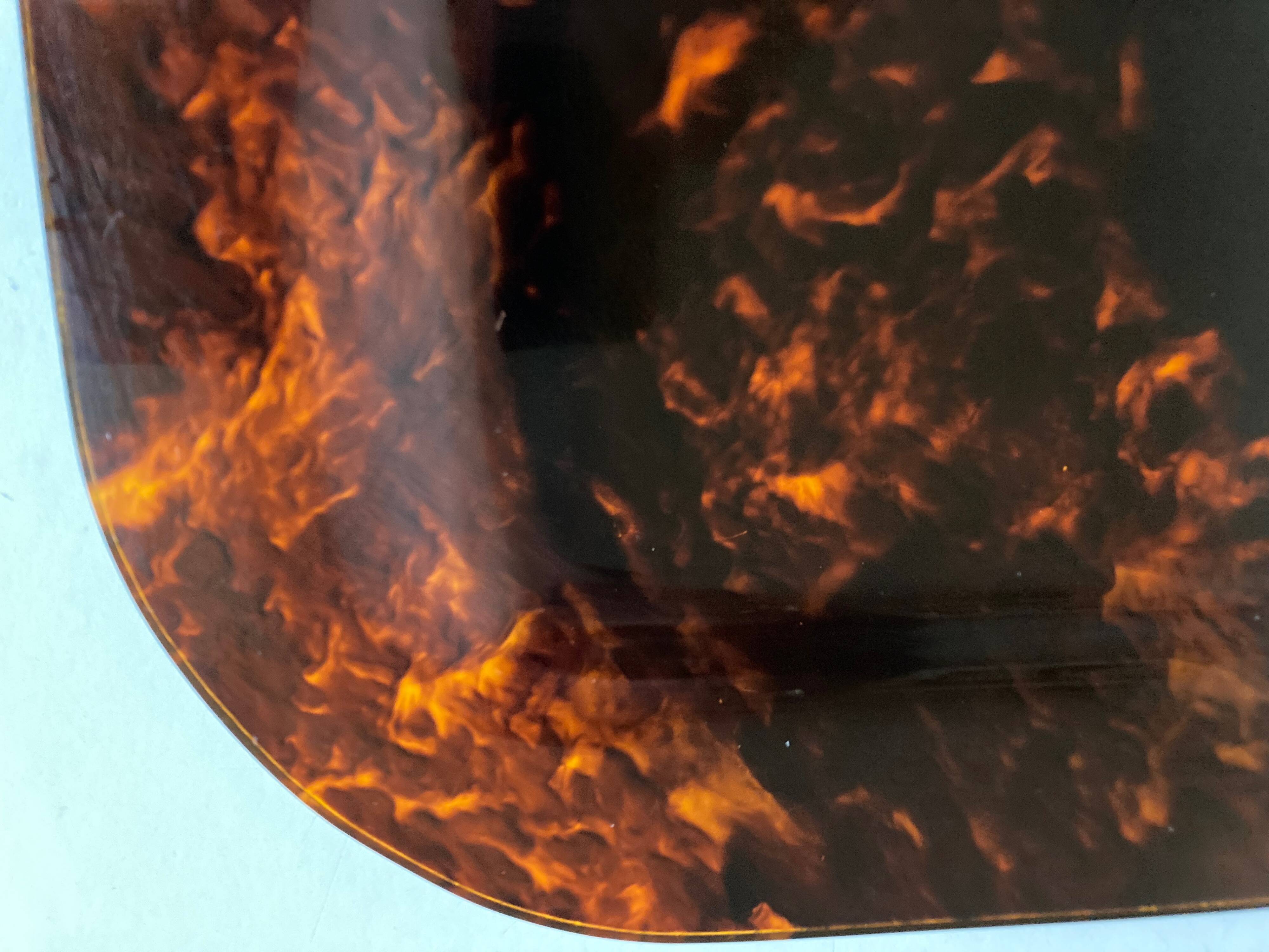 Pair of tortoiseshell lucite trays 1970